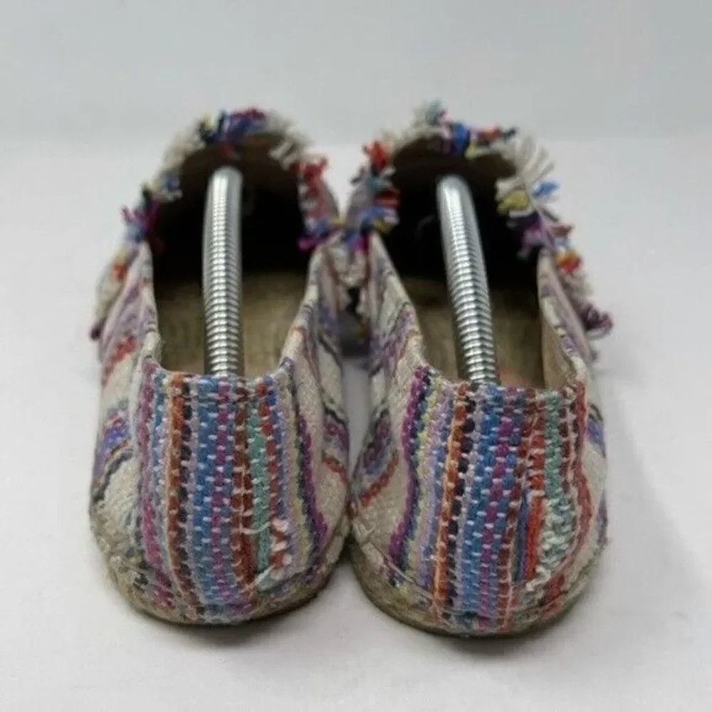 Loeffler Randall flat colorful espadrilles 7B BoxW striped canvas and leather